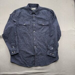 Mountain Khakis Shirt Mens 2XL Blue Speckled Long Sleeve Button Up Casual